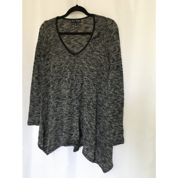 Mason Mackenzie Sweater Black White White Knit Top Size Medium SW1 - Picture 7 of 7